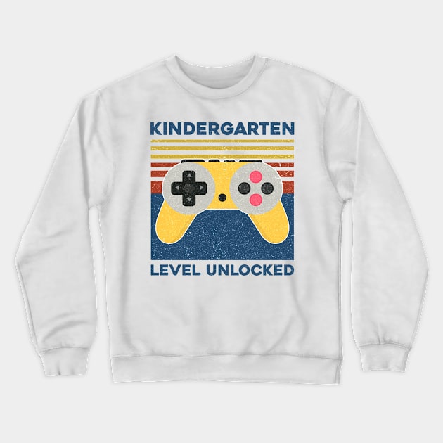 Kids Kindergarten Level Unlocked Back To School Video Gamer Crewneck Sweatshirt by hardyhtud